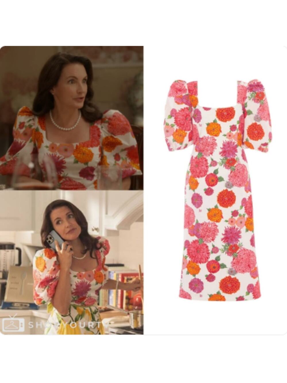 La Double J Sizzler Floral Cotton Twill Midi Dress Stretch Pink Size Small